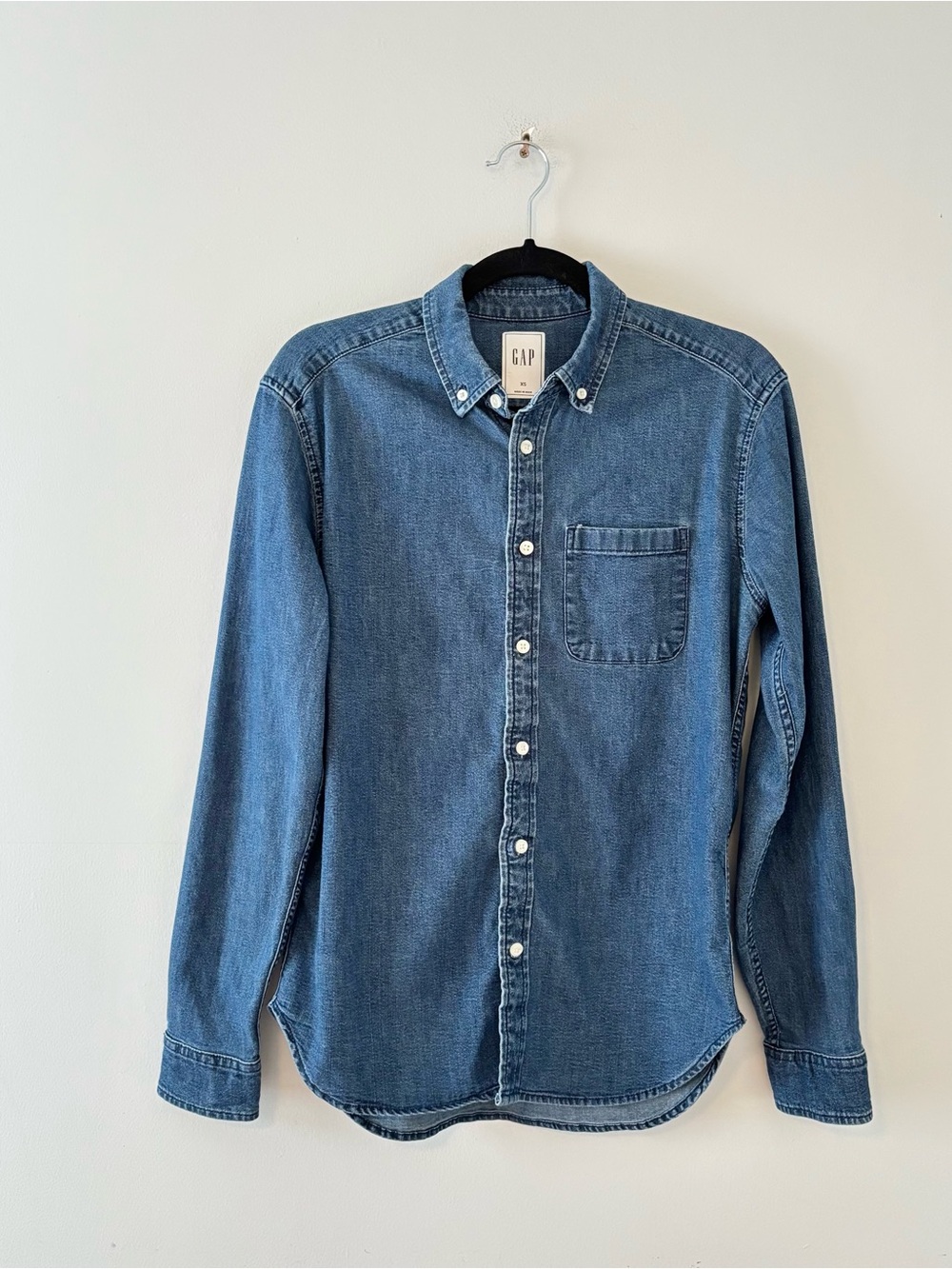 GAP Denim Big Shirt Oversized Button Down Top Long Sleeve Soft Jean Casual